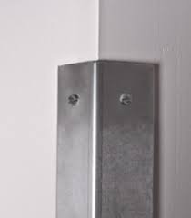 Galvanised mild steel corner guard for wall protection.